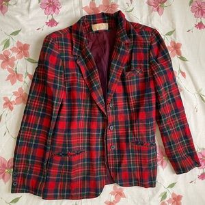 pendleton plaid wool blazer